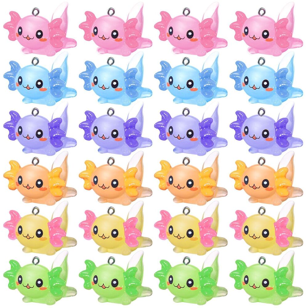 8087 108 Pcs Animal Charms Axolotl Resin Charms for Jewelry Making Tiny